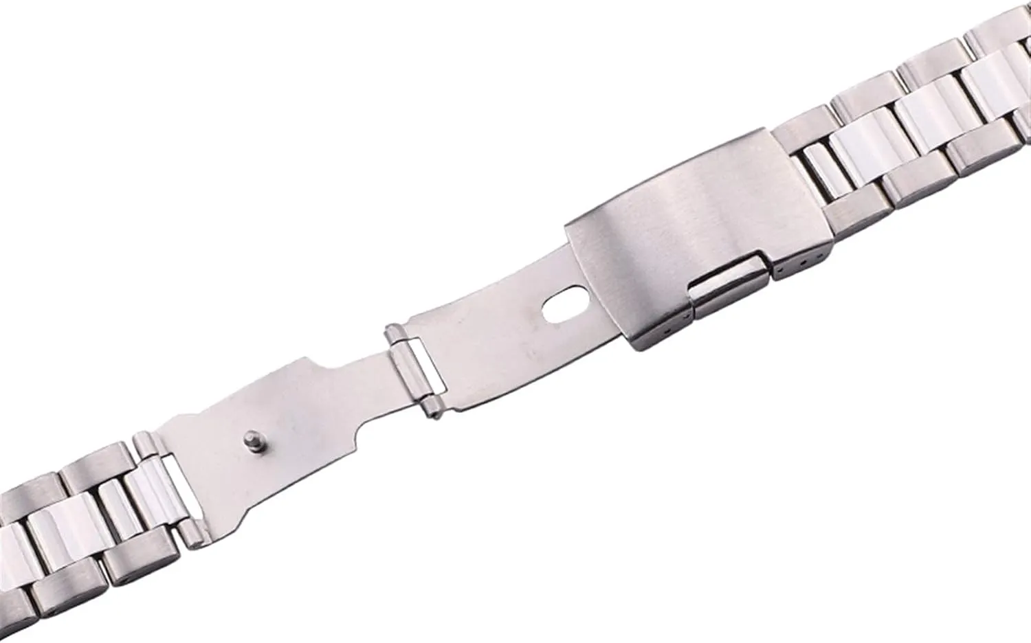 silver black metal watch band bracelet 18mm 20mm 22mm 24mm men strap 316l solid stainless steel straight end watchbands