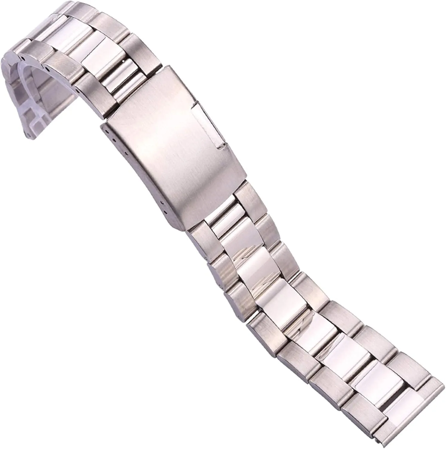 silver black metal watch band bracelet 18mm 20mm 22mm 24mm men strap 316l solid stainless steel straight end watchbands