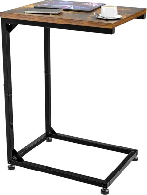 Simple Trending C Side Table for Couch, Small Tray Table Living Room for Sofa, End Table for Bedroom, Black