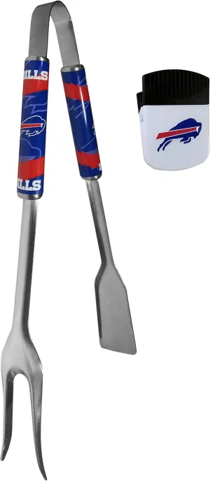 Siskiyou Sports NFL Buffalo Bills Unisex 3 in 1 BBQ Tool and Chip Clip, Team Colors, One Size
