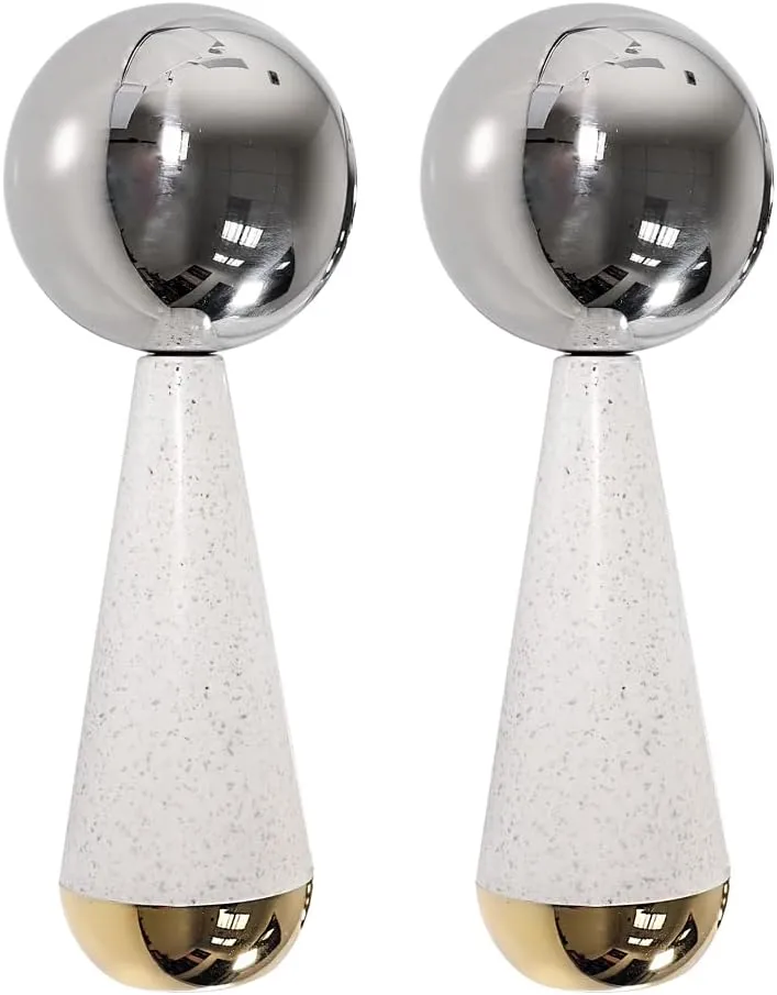 SKINACT 360° Rotating Stainless Steel Ice Globes for Face & Eyes, for Beauty Routines, Facials Cold Roller Cooling Globes for Puffiness, Wrinkles, Dark Circles, Headaches
