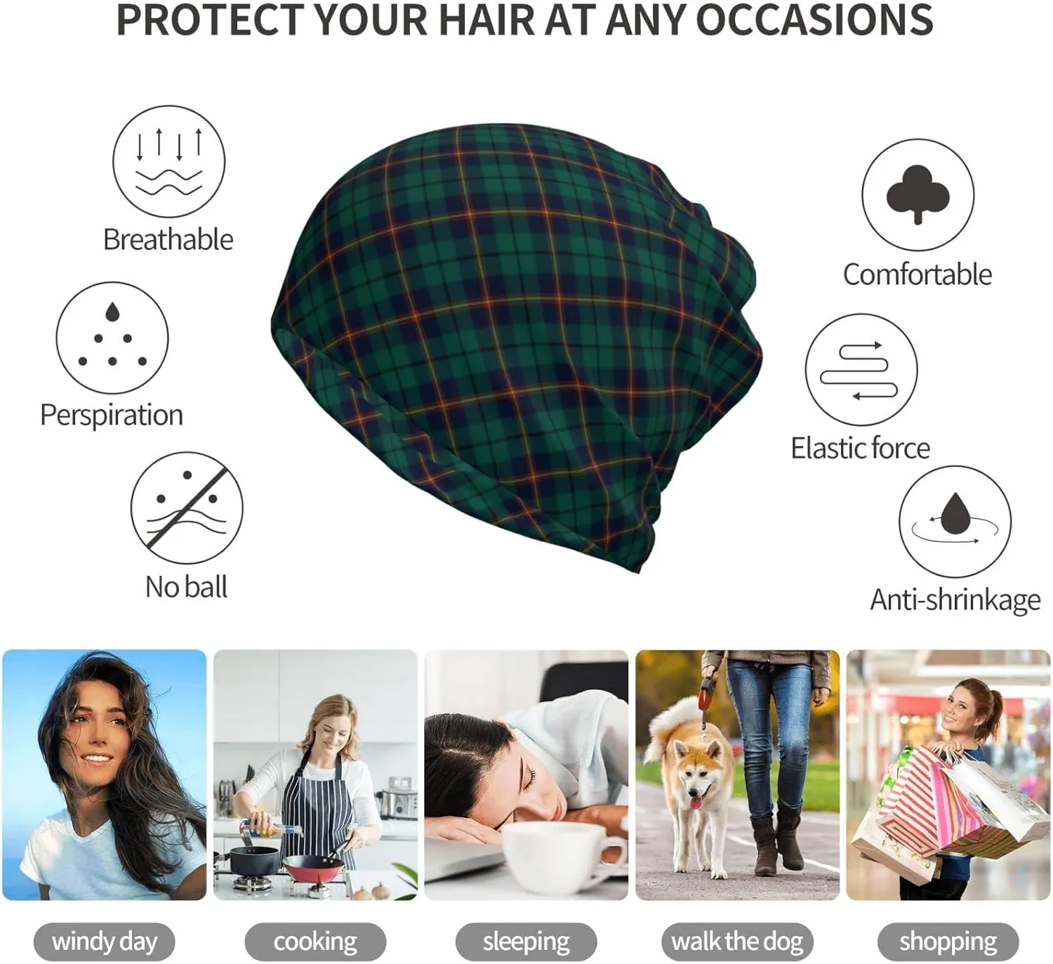 Slouchy Beanie for Men and Women, Multifunctional Beanie hat Multifunctional Scarf Running Beanie Hat
