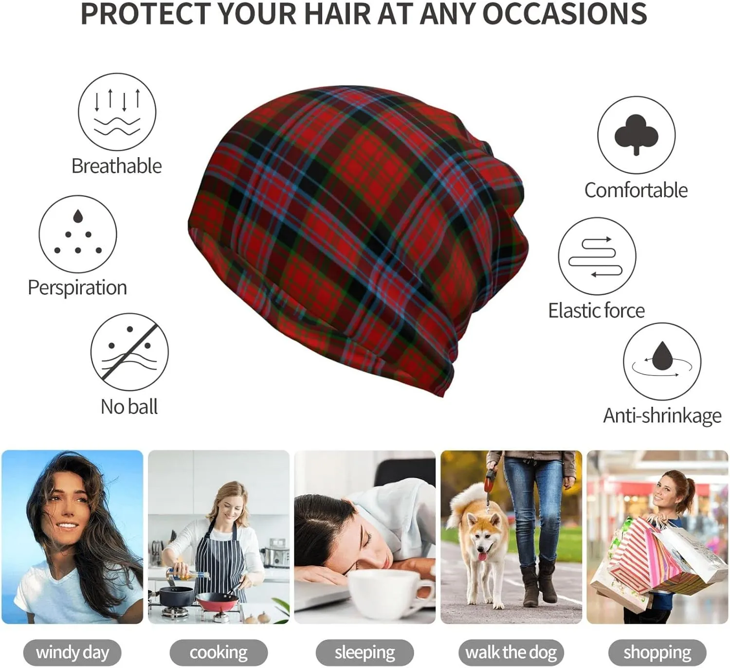 Slouchy Beanie for Men and Women, Multifunctional Beanie hat Multifunctional Scarf Running Beanie Hat