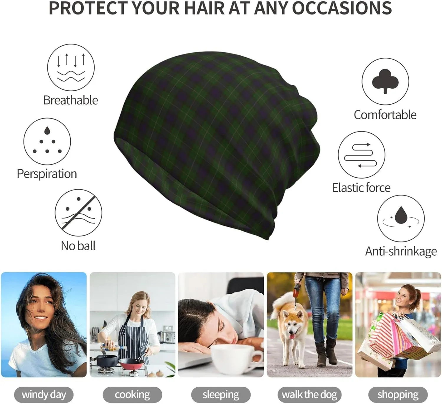 Slouchy Beanie for Men and Women, Multifunctional Beanie hat Multifunctional Scarf Running Beanie Hat