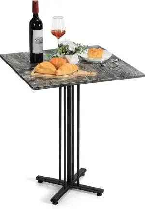 Small Dining Table for 2 Square Kitchen Table with Tablecover Modern Dinning Room Table for Dinner Leisure, 23.6" Pedestal Dining Table with Sturdy Base for Living Room, Cafe, Gray