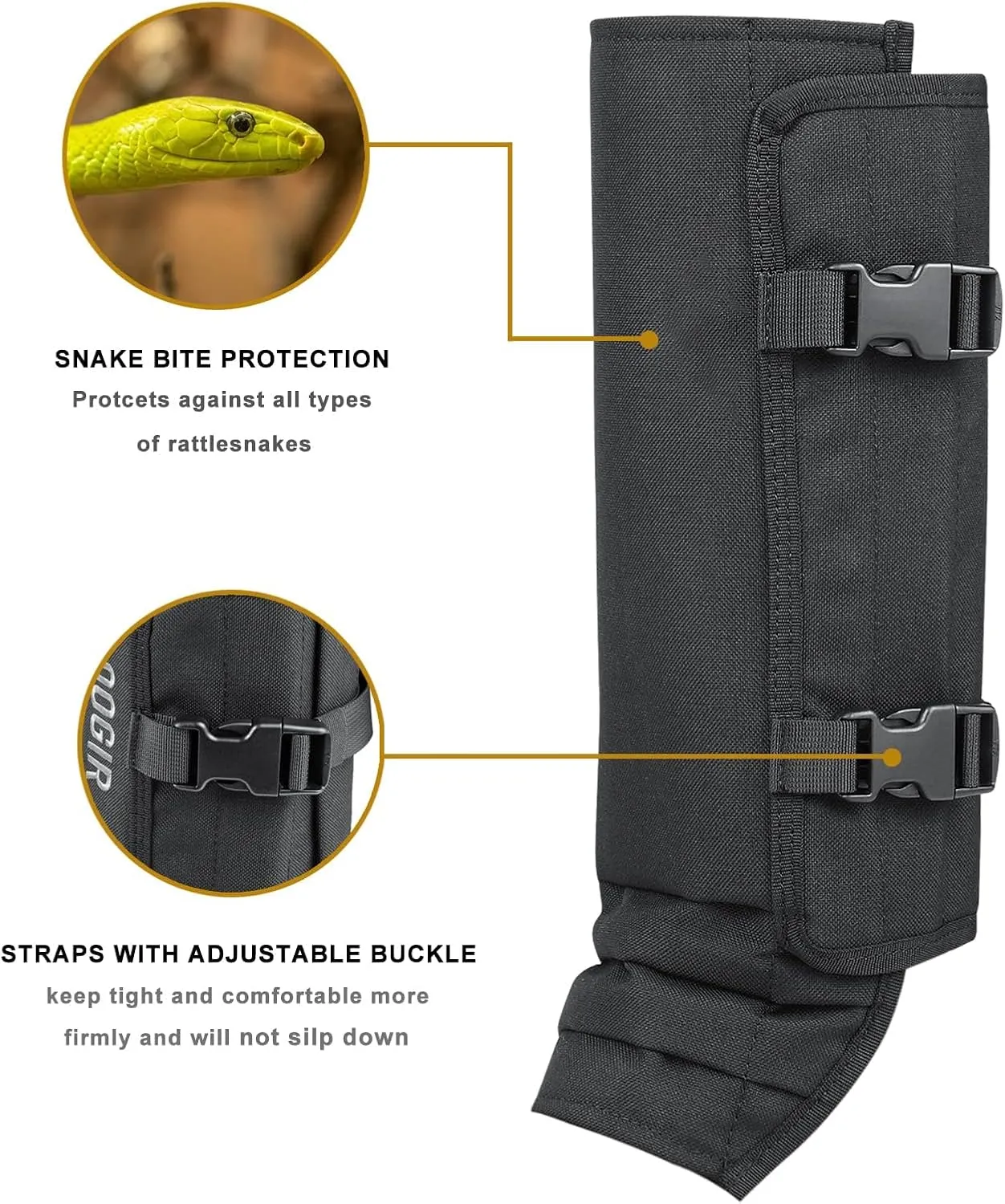 Snake Gaiters Snake Chaps,Snake Bite Kit for Humans,Snake Leggings for Men & Women,Snake Guards with Adjustable Size