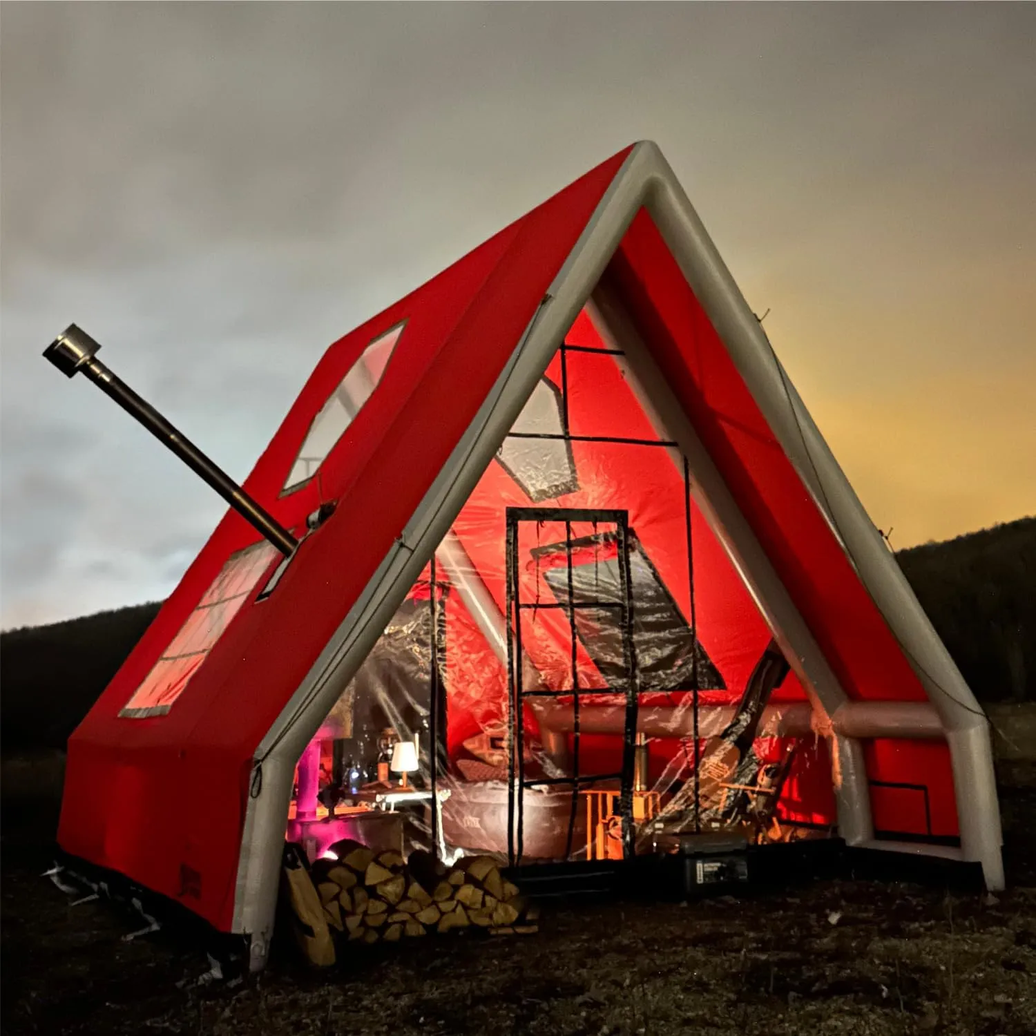 Sönmez Air Bungalow Camping Tent – Portable and Waterproof Inflatable Tent for 8-10 People, 4-Season Use, UV Protection, Quick Setup in 10 Minutes, and Luxury Camping Features
