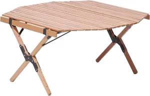 SOBOUR Aluminum Camping Table Octagonal Desktop Camping Table Portable Picnic Table Roll Up Table Top for Indoor & Outdoor Party
