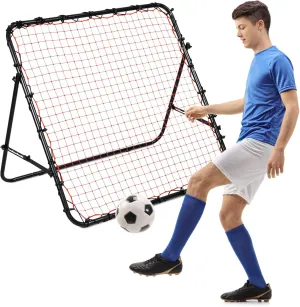 Soccer Rebounder, 4FT x 4FT Foldable Soccer Training Rebounder Net, Multi-Angle Adjustable Portable Easy Setup Football Rebounder Equipment Present for Kids Teens & All Ages