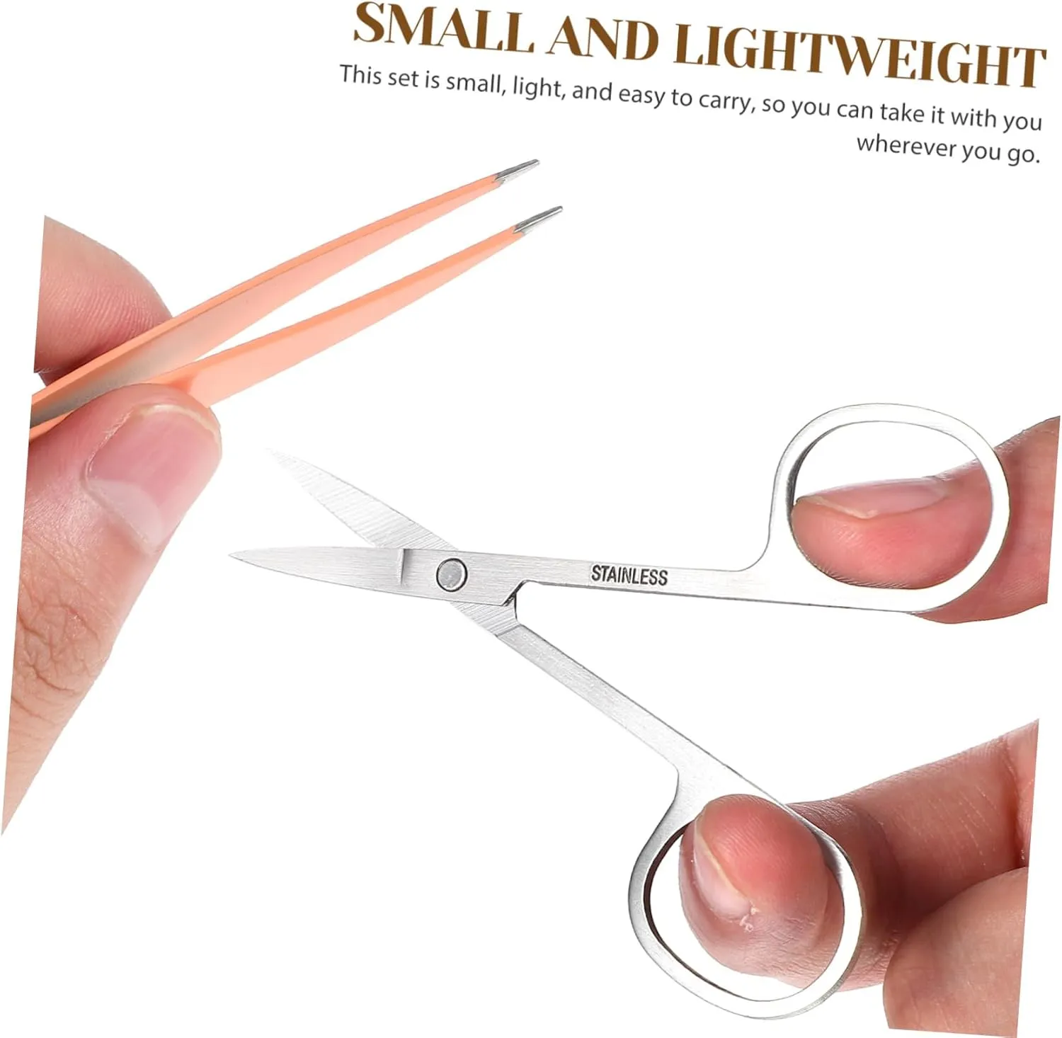 SOIMISS 12pcs Eyebrow Shaping Tool Portable Clamps and Tweezers for Precision Grooming Salon Use Includes Convenient Storage Bag