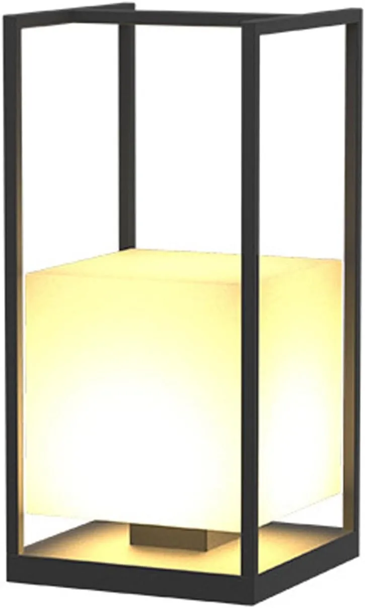 Solar Powered Porch Lantern with Acrylic Lampshade,Aluminum Rectangular Landscape Lighting,Modern Outdoor Lights Suit for Lawn Yard and Camping