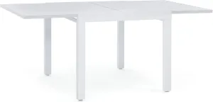 Soleil Jardin Aluminum Patio Extendable Dining Table, 35" - 71", Adjustable Indoor Outdoor Furniture Rectangle Table for 4-6 Person Porch Deck Garden, White