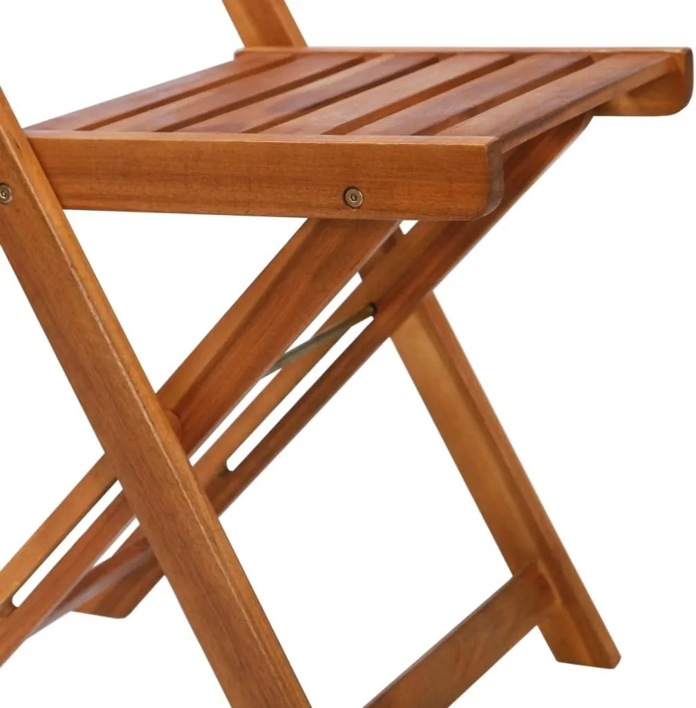 Solid Acacia Wood Folding Patio Chairs Set of 2, Weather-Resistant Outdoor Bistro Chairs with Footrests for Backyard, Poolside, and Compact Spaces