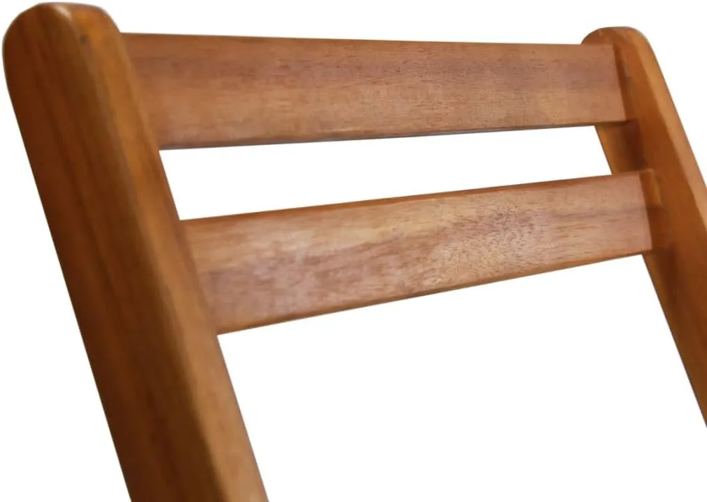 Solid Acacia Wood Folding Patio Chairs Set of 2, Weather-Resistant Outdoor Bistro Chairs with Footrests for Backyard, Poolside, and Compact Spaces
