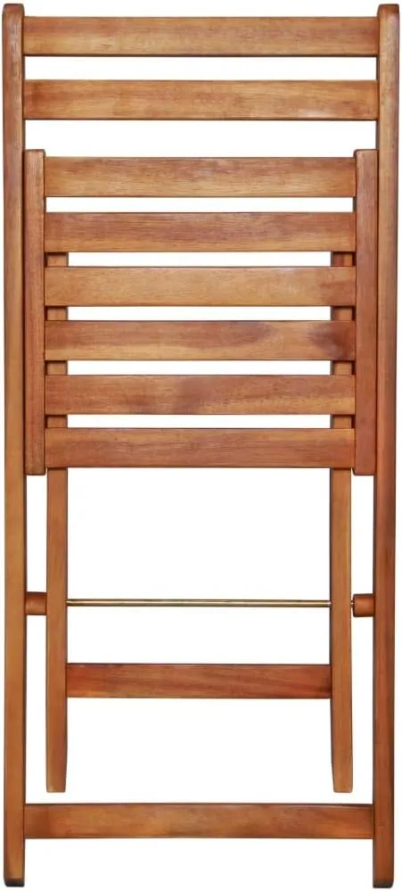Solid Acacia Wood Folding Patio Chairs Set of 2, Weather-Resistant Outdoor Bistro Chairs with Footrests for Backyard, Poolside, and Compact Spaces