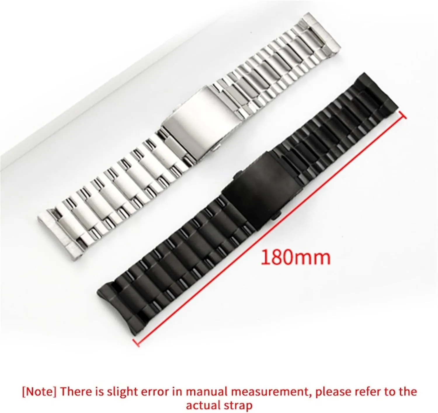 Solid Stainless Steel Glossy Black Watch Band 26mm Universal Watch Band for Quartz Watch Smart Watch Curved Interface Mens Womens Watch Accessories