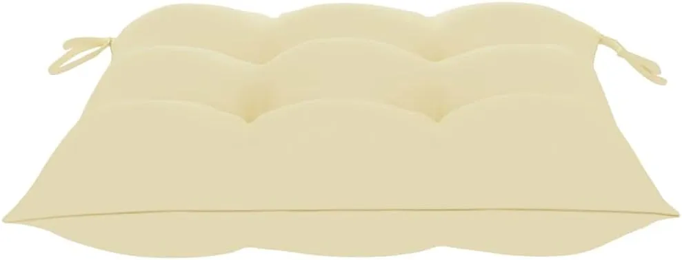 Solid Teak Wood Patio Chairs with Cream Cushions 2 Pack, Foldable Outdoor Furniture Weather-Resistant Wooden Lounge Chairs for Poolside Backyard Beach Camping