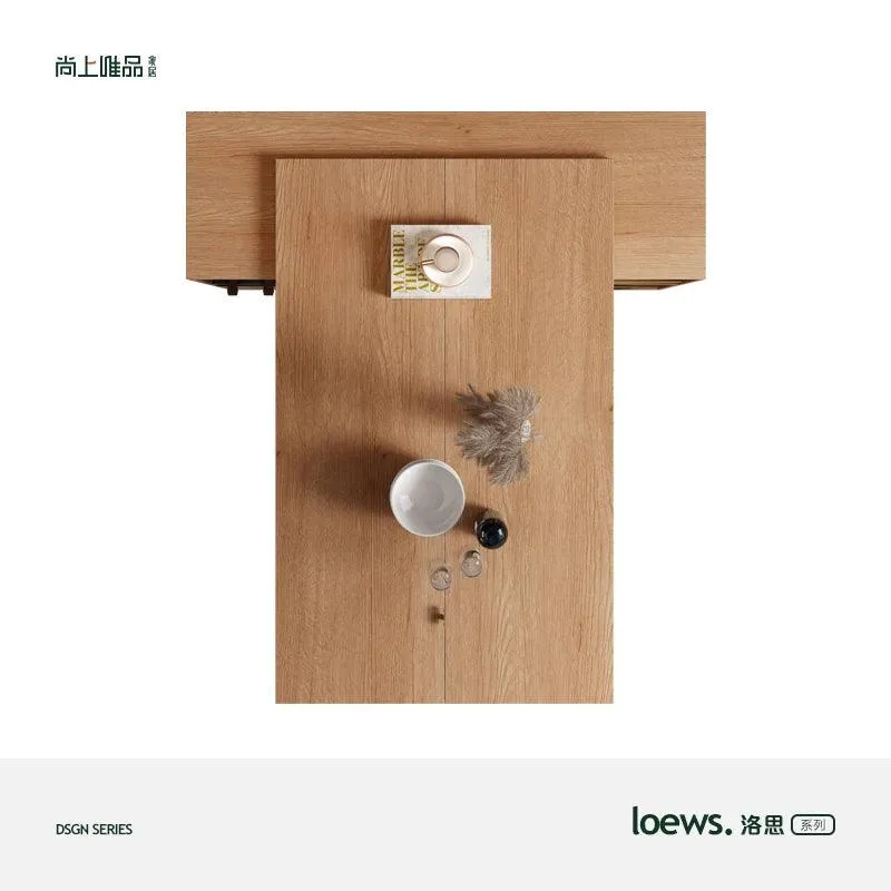 Solid Wood Multi-Functional Sideboard Cabinet Dining Tables and Chairs Set Integrated Modern Simple and Foldable Household