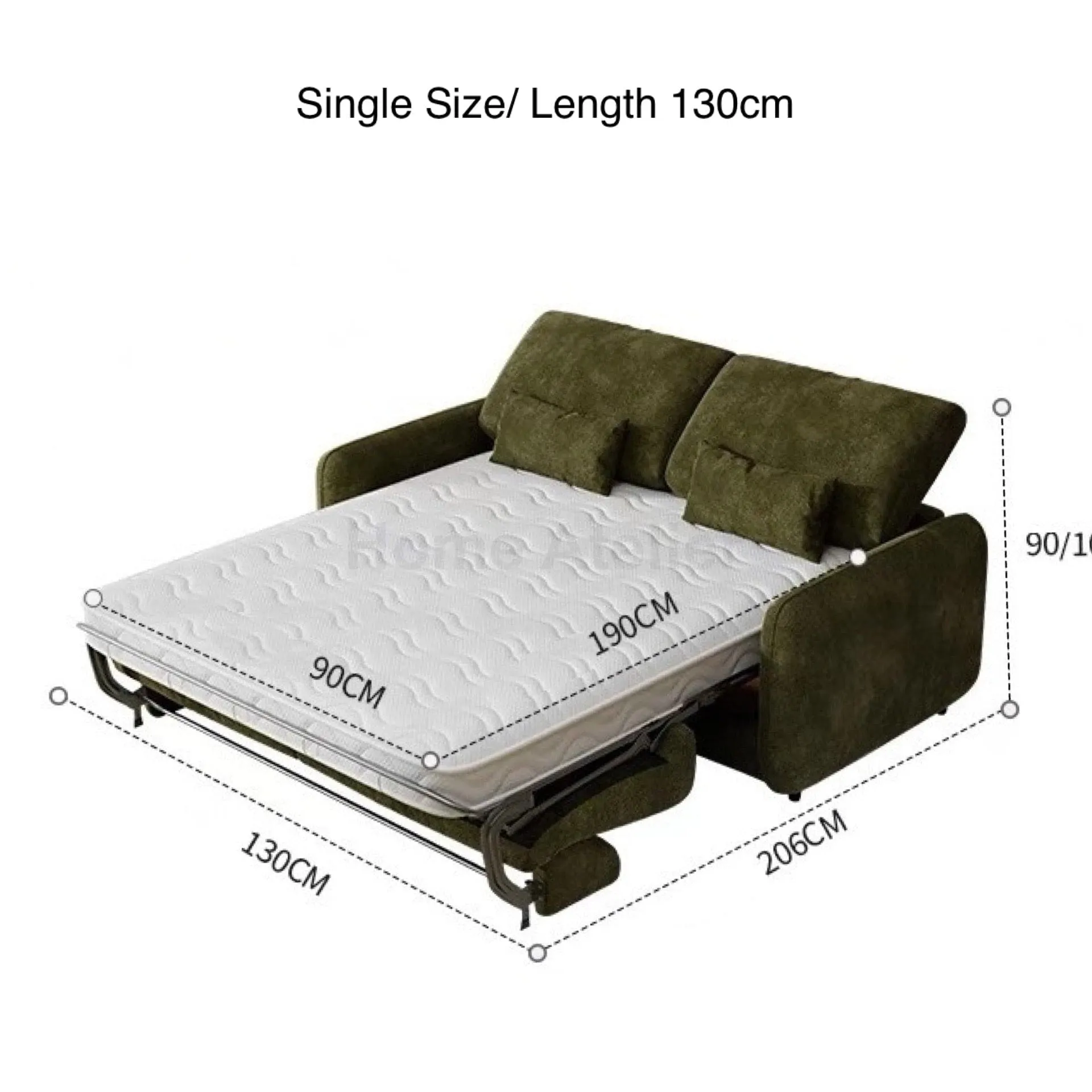 Sophia Foldable Sofa Bed with Mattress