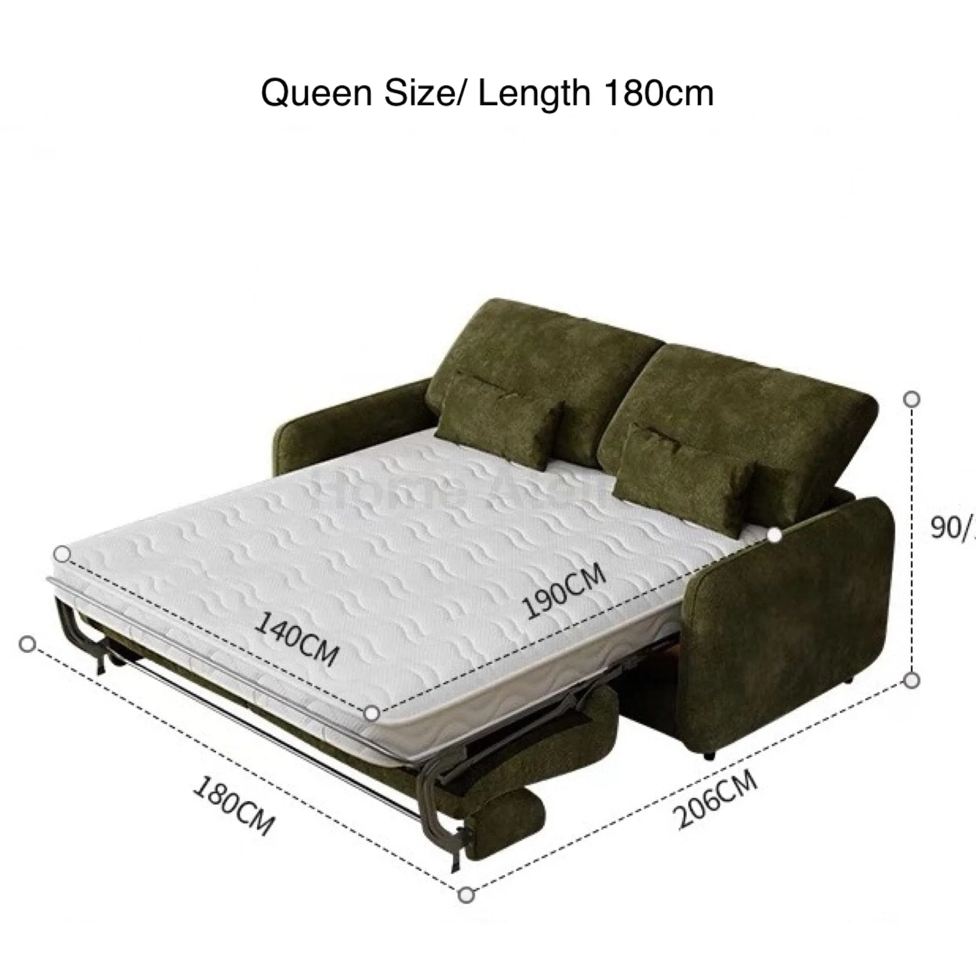 Sophia Foldable Sofa Bed with Mattress