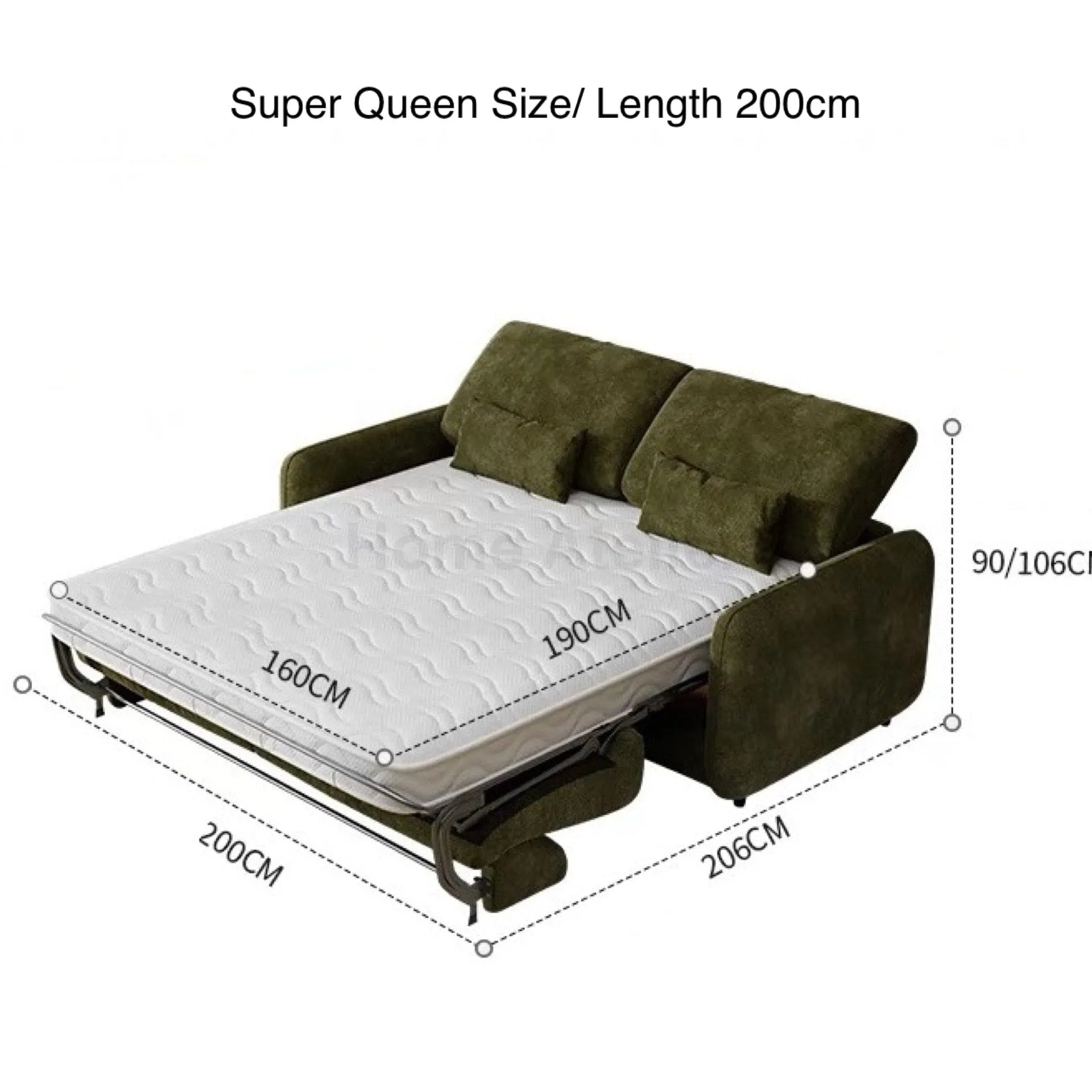 Sophia Foldable Sofa Bed with Mattress