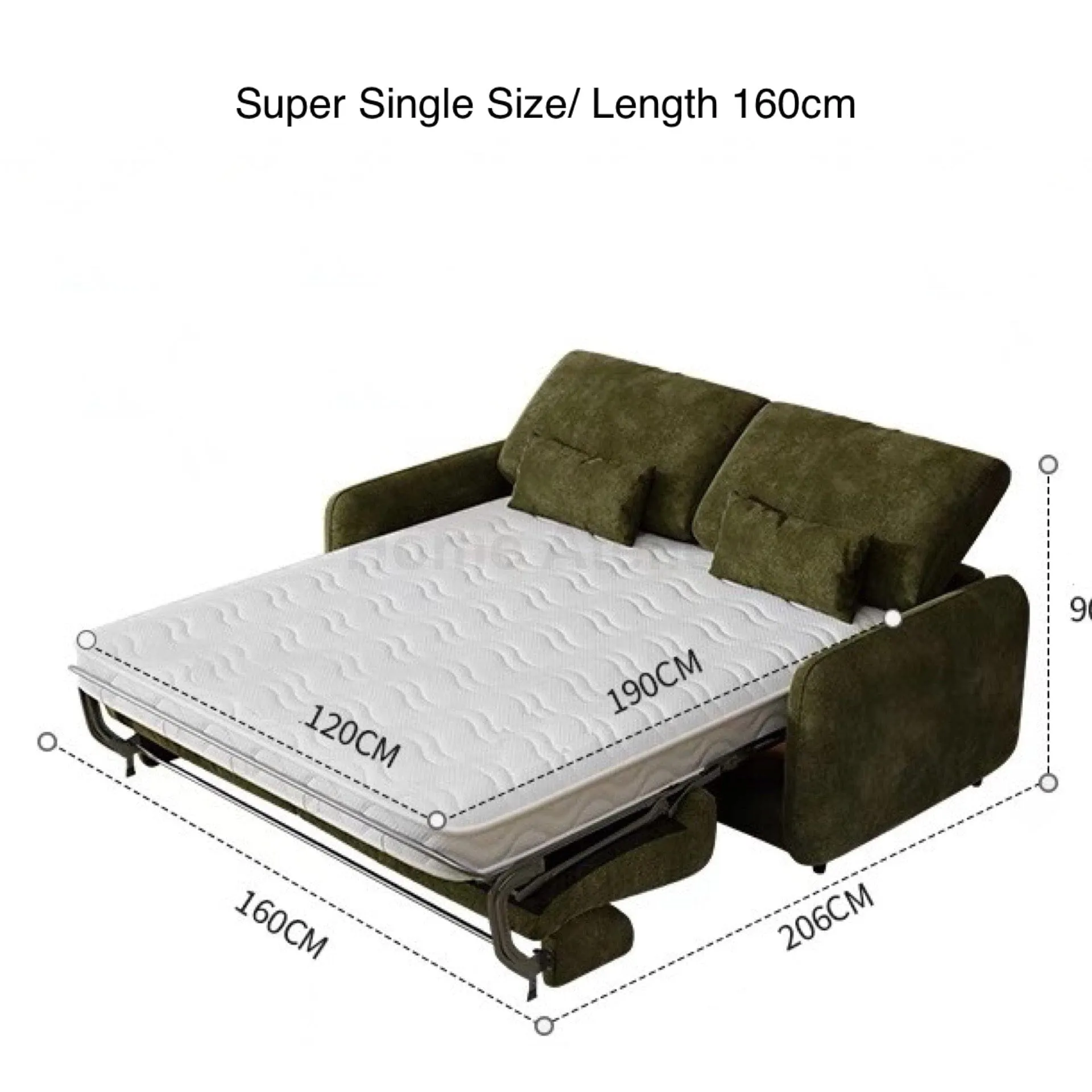 Sophia Foldable Sofa Bed with Mattress