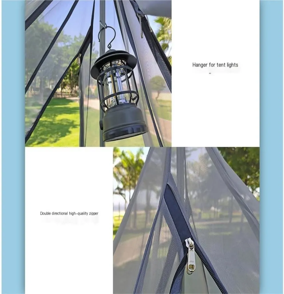 Spacious and Lightweight 3-4 Person Family Outdoor Tent Double-Layer Breathable Rainproof Peaked Camping Tent Camping Equipment Outdoor Tent