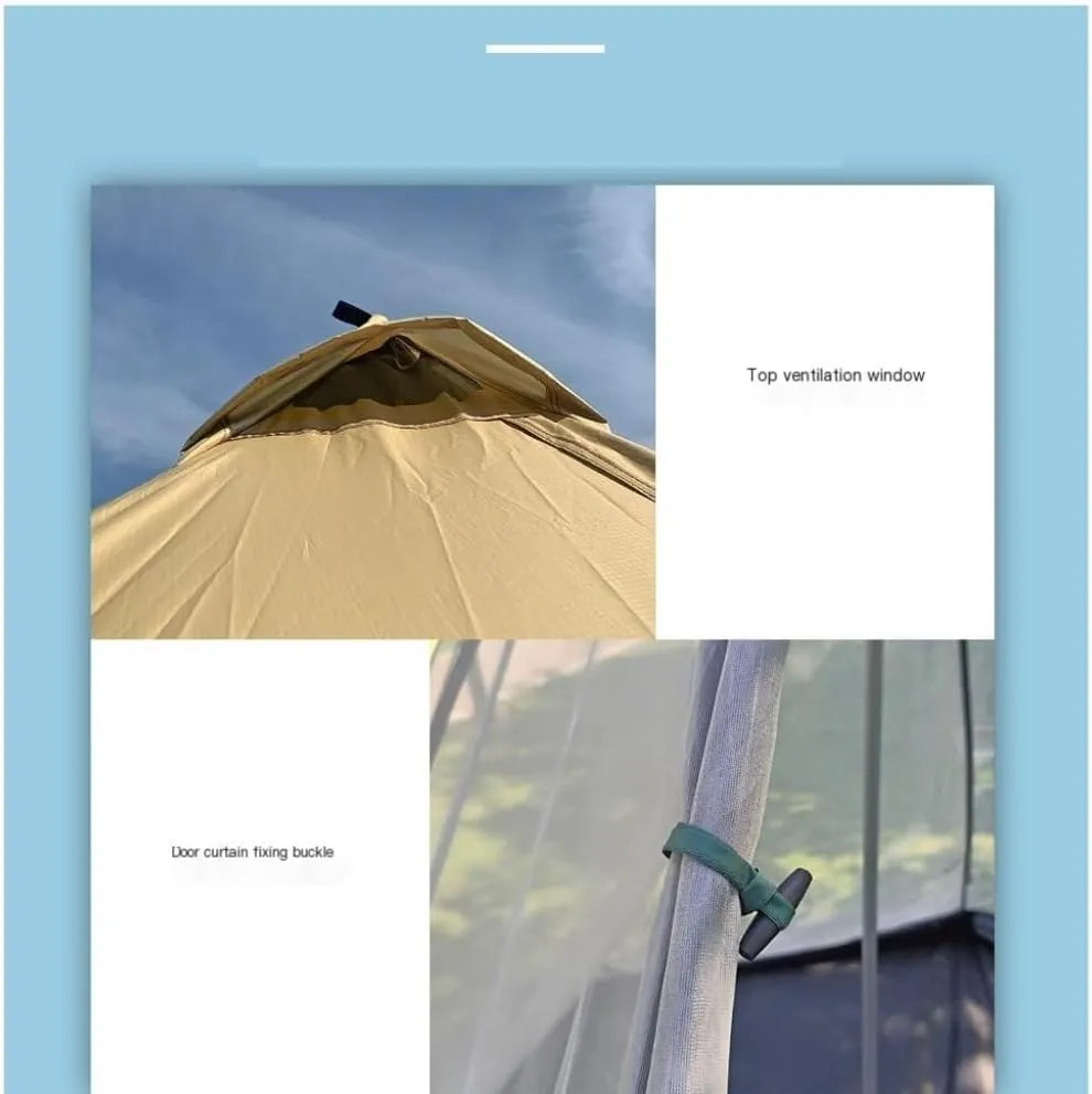 Spacious and Lightweight 3-4 Person Family Outdoor Tent Double-Layer Breathable Rainproof Peaked Camping Tent Camping Equipment Outdoor Tent