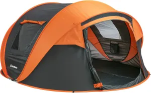 Spacious Black and Orange 5-8 Person Camping Tent, Quick Setup, Water Resistant, Family Friendly