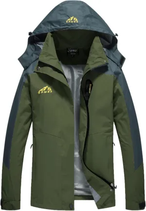 Spmor Women's Waterproof Rain Jacket Windproof Hooded Windbreaker Lightweight Raincoat