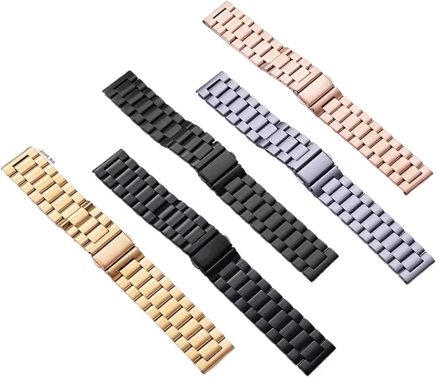 Stainless Steel Band 20mm 22mm Bracelet Strap Folding Buckle Metal Replacement Band
