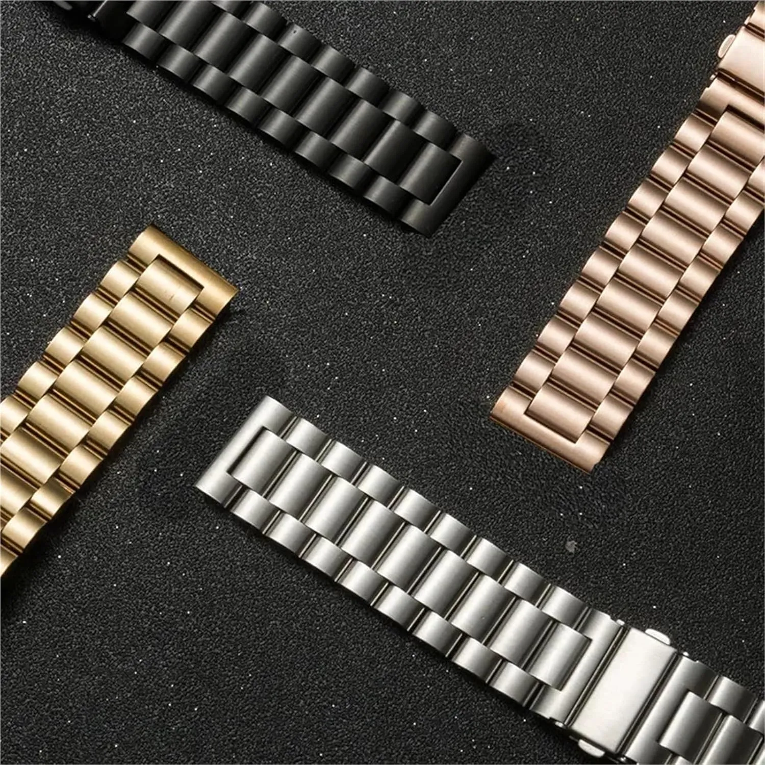 Stainless Steel Band 20mm 22mm Bracelet Strap Folding Buckle Metal Replacement Band