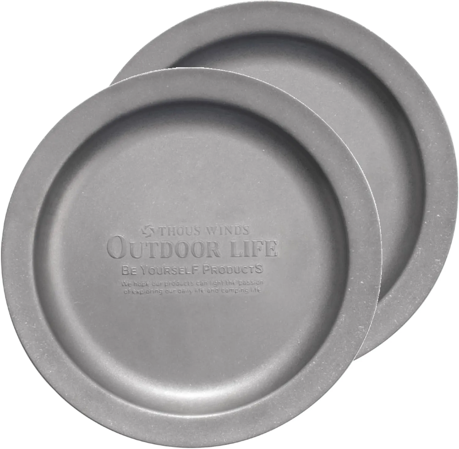 Stainless Steel Camping Plates 2pcs Set, Insulated Dinnerware Portable Cookware, for Outdoor Camping Hiking BBQ Picnic Home, Silver