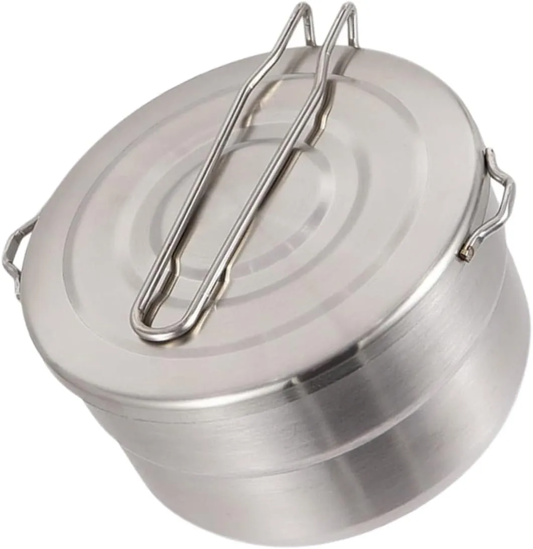 Stainless Steel Camping Pot Lightweight and Outdoor Cookware for Hiking Backpacking and Camping and Non-Stick Design -Skid Handle for