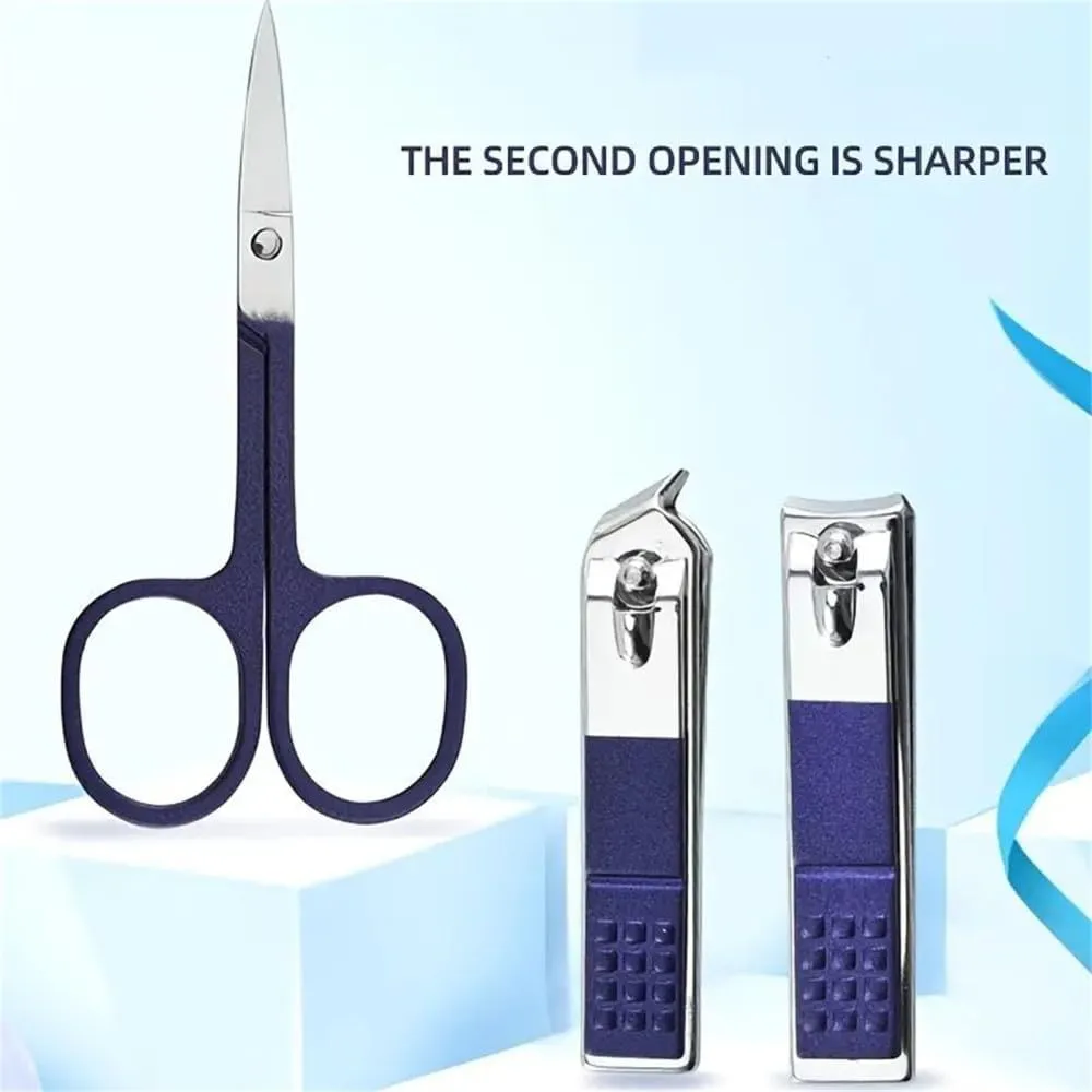Stainless Steel Carbon Steel Nail Clipper Set Blue Nail Clipper Set Manicure Manicure Nail Clipper Set Tool,Blue 7,Piece Set