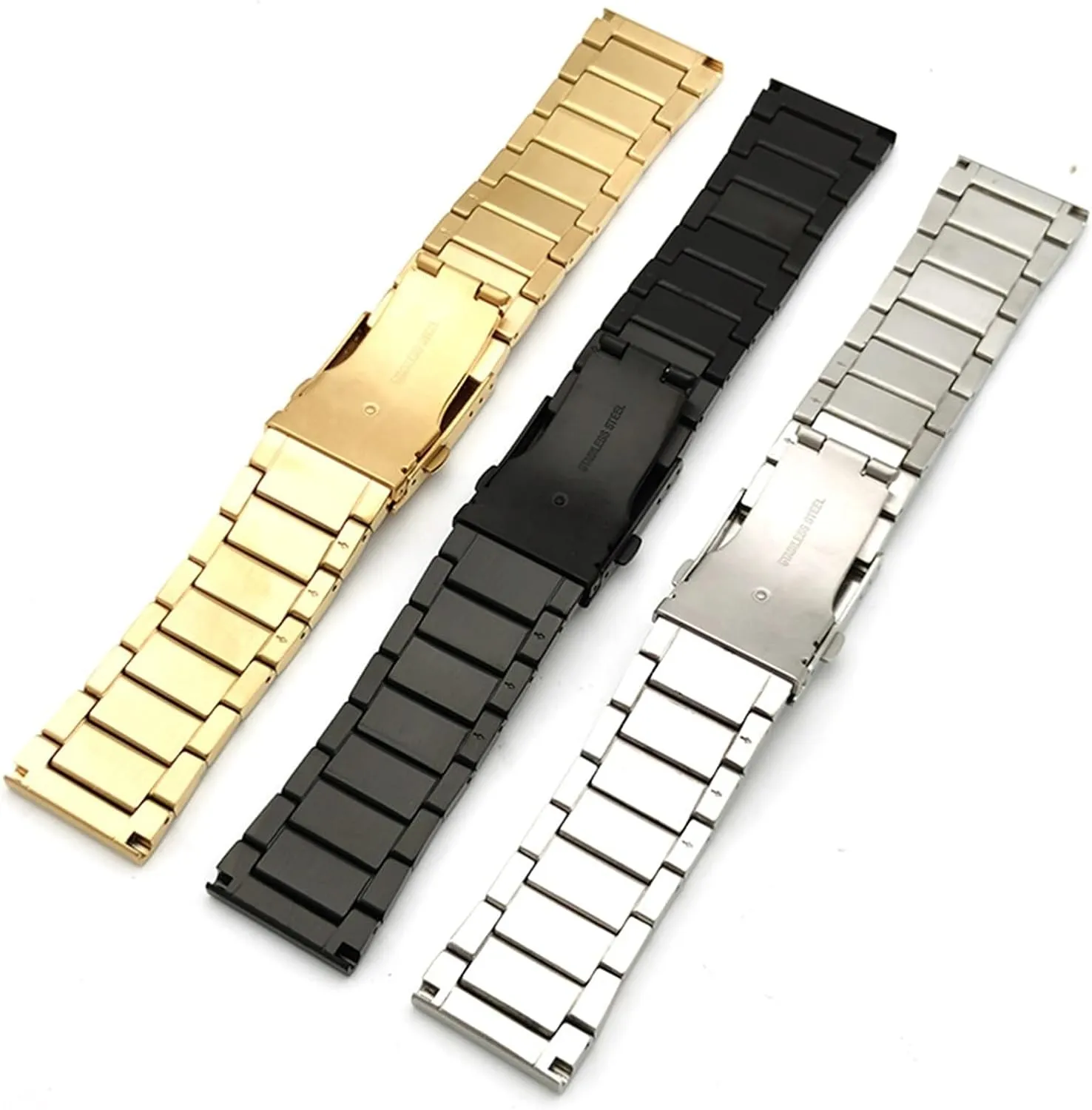 Stainless Steel Folding Buckle Unisex Quick Release Replacement Wristband