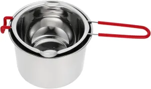 Stainless Steel Melting Pot 1 Set Easy to Clean Hiking Cookware Milk Pan for Outdoor Cooking
