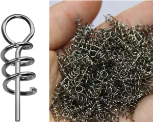 Stainless Steel Spring Latch 50PCS Or 100PCS Fishing pins/Hook Tool Centering Pins Fixed Latch Needle Spring Crank Twist Lock for Soft Lure/Bait/Worm/Grub Robust and Corrosion-Resistant