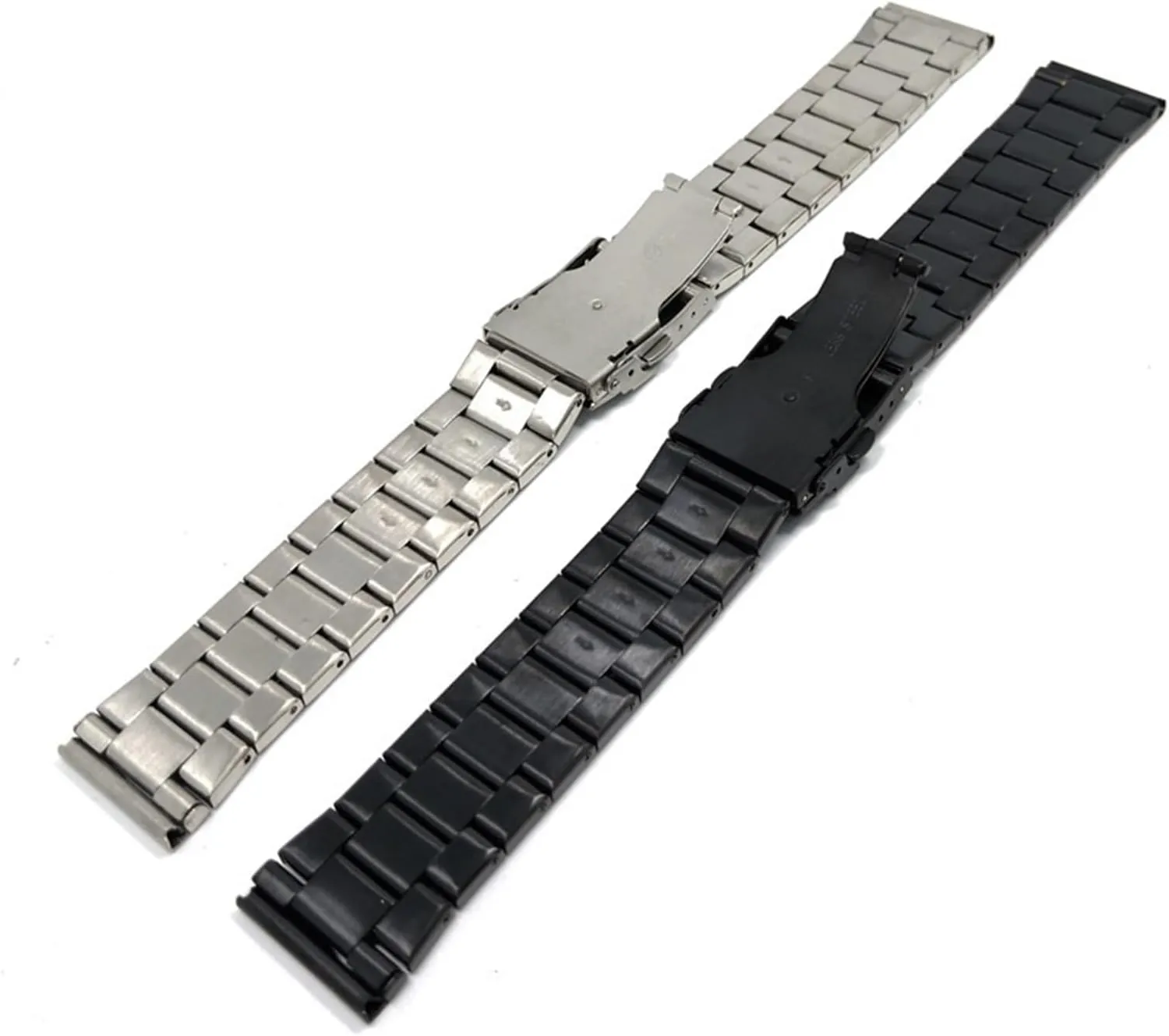 Stainless Steel Strap 20mm 22mm Universal Black Silver Strap Double Press Safety Buckle Quick Change Metal Wristband