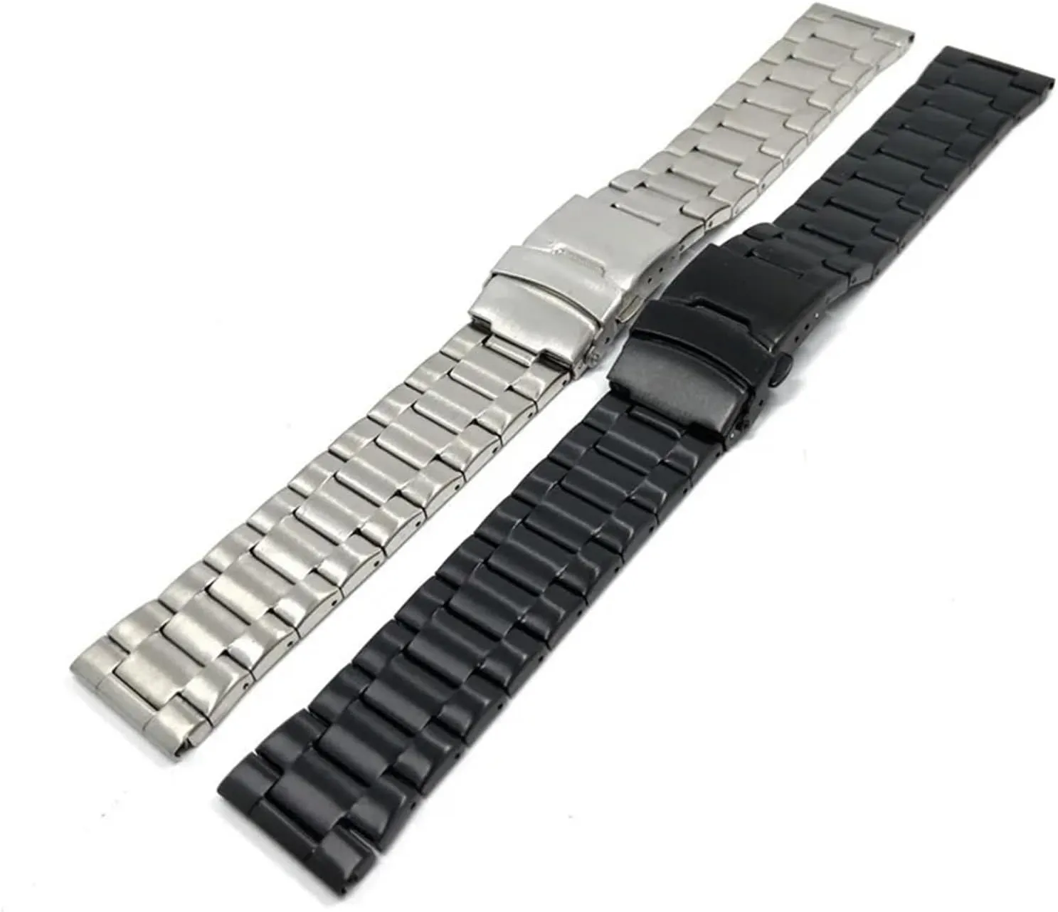 Stainless Steel Strap 20mm 22mm Universal Black Silver Strap Double Press Safety Buckle Quick Change Metal Wristband
