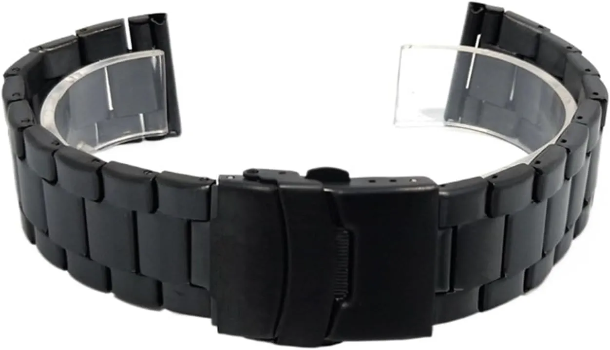 Stainless Steel Strap 20mm 22mm Universal Black Silver Strap Double Press Safety Buckle Quick Change Metal Wristband