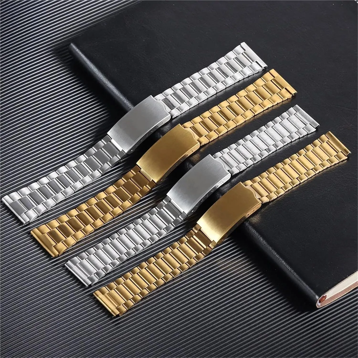 Stainless Steel Watch Band 12mm 14mm 18mm 20mm Folding Buckle Universal Watch Strap