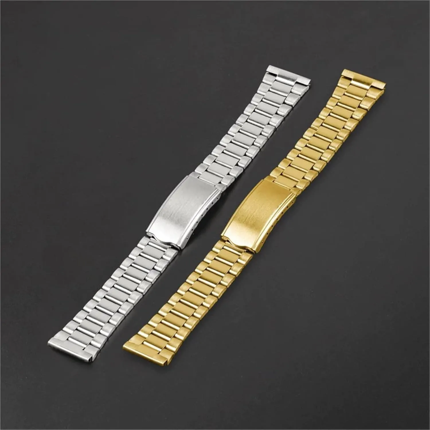 Stainless Steel Watch Band 12mm 14mm 18mm 20mm Folding Buckle Universal Watch Strap