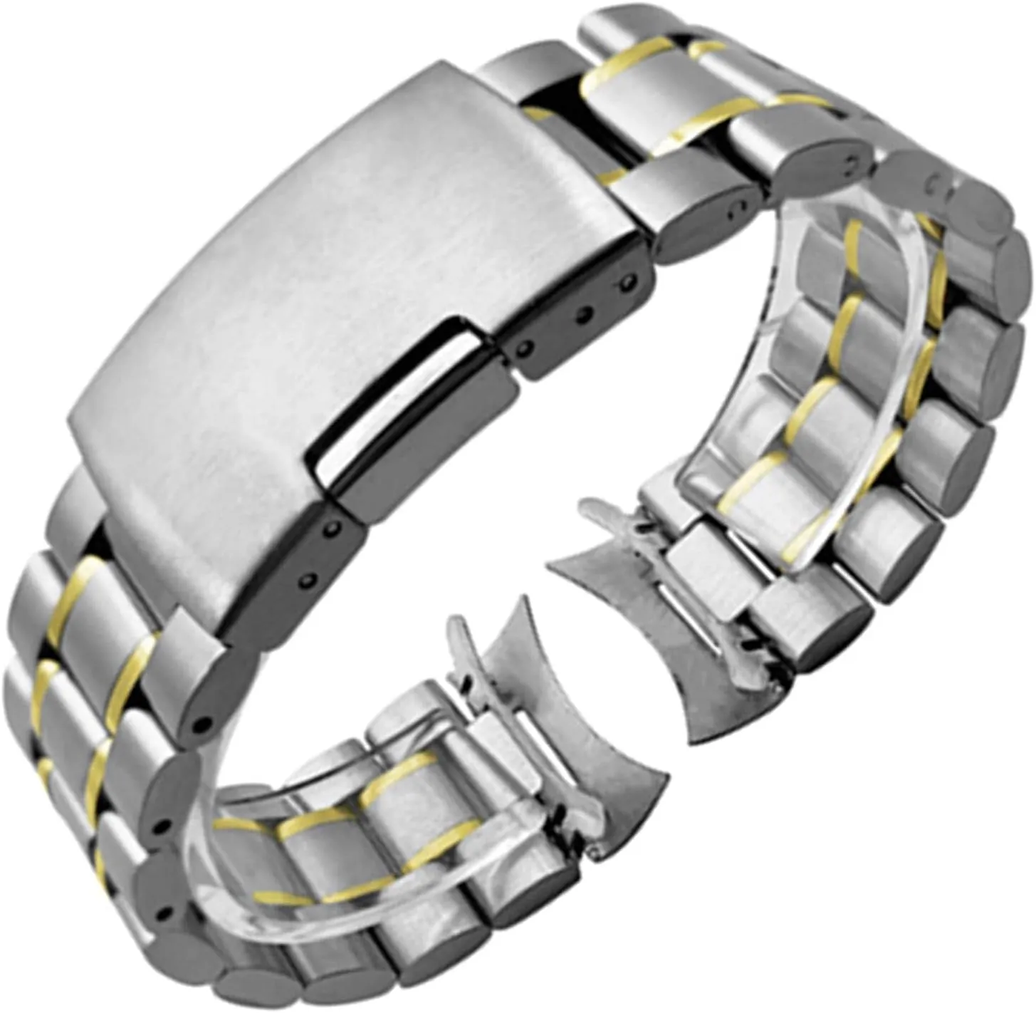 stainless steel watch band 16mm 18mm 20mm 22mm 24mm strap wristband curved end watch strap folding buckle replacement wrist belt