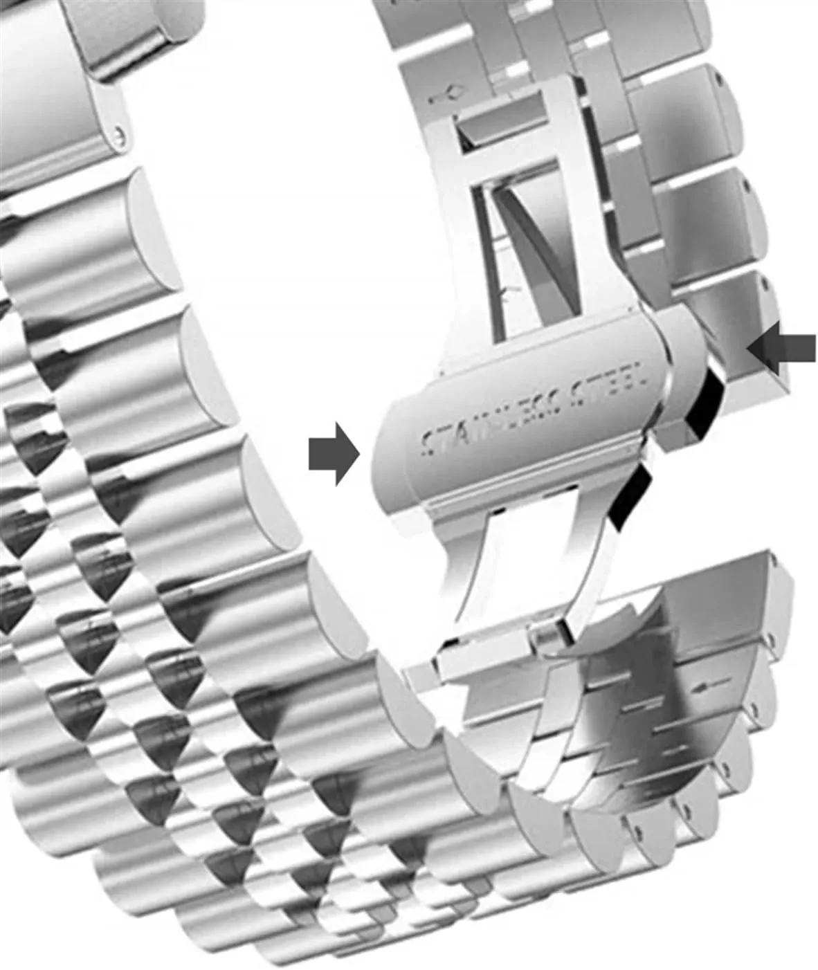 Stainless Steel Watch Band 20mm 22mm Metal Wristband for Smart Watch Quartz Watch Folding Clasp Men Women Quick Change Wristband
