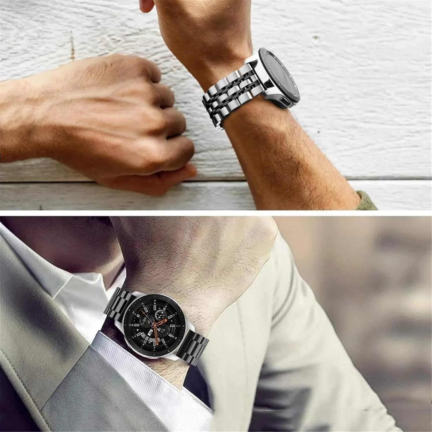 Stainless Steel Watch Band 22mm 20mm Replacement Wristband for Smart Watch Quartz Watch Universal Wristband