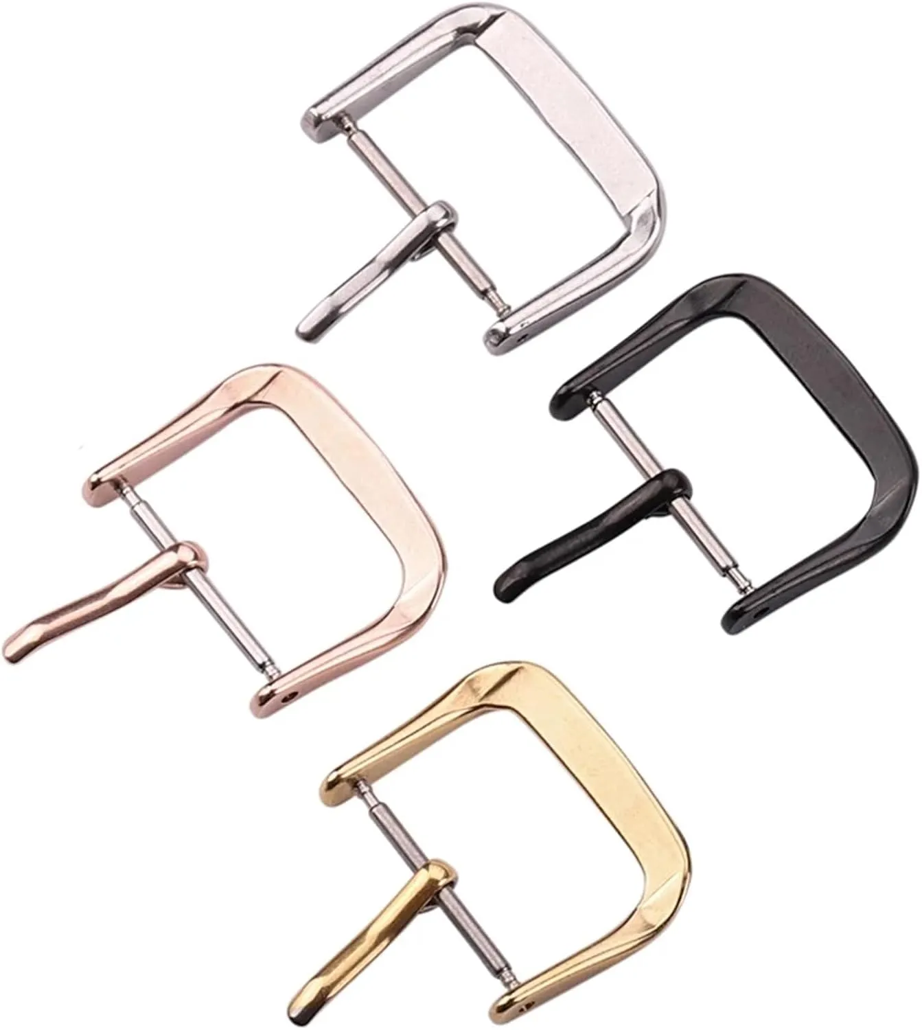 Stainless Steel Watch Buckle 16mm 18mm 20mm 22mm Metal Silver Gold Black Watchbands Strap Clasp Watch Accessory