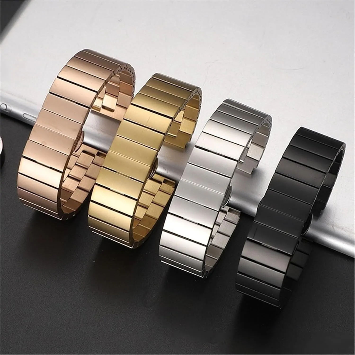Stainless Steel Watch Strap 18mm Universal Folding Buckle Replacement Wristband