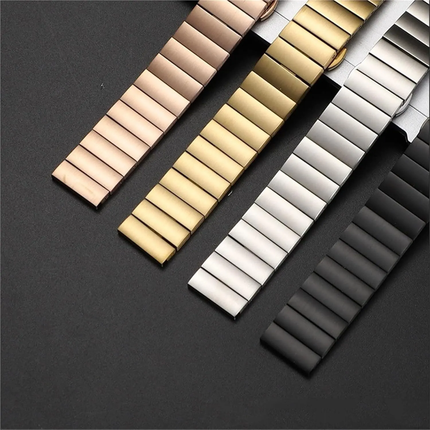 Stainless Steel Watch Strap 18mm Universal Folding Buckle Replacement Wristband