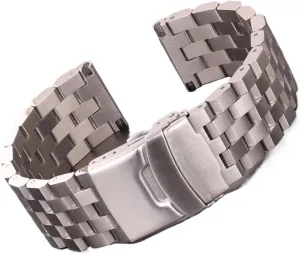 Stainless Steel Watch Strap Bracelet 18mm 20mm 22mm 24mm Women Men Solid Metal Brushed Watchband Compatible With Gear S3 Band Accessories(20mm)